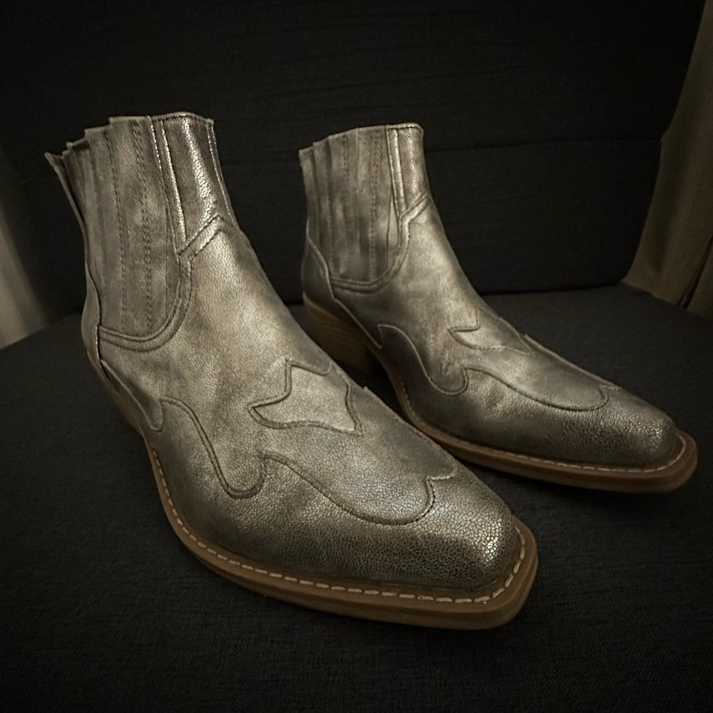 Women’s Silver Western Ankle Boots